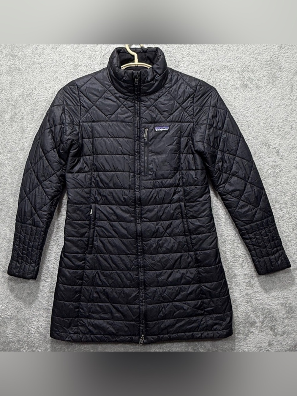 Patagonia Radalie Parka Jacket Womens Medium Black Insulated Quilted Puffer Coat